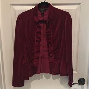 White House Black Market Dark Magenta Velvet Blazer